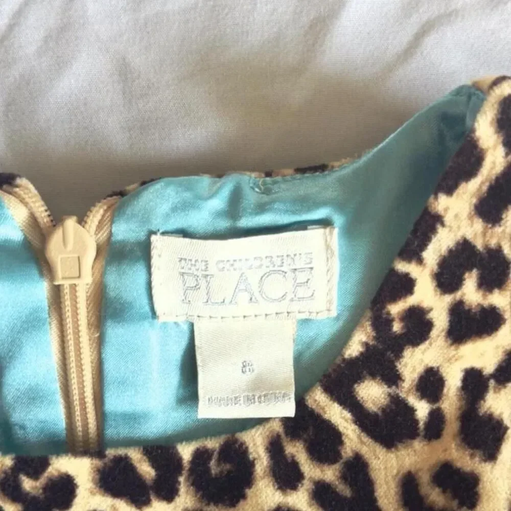 the children’s place Y2K Inspired Leopard Print Dress with Bows Girl’s Size 8